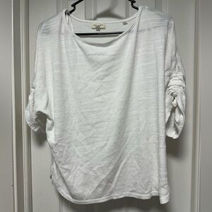 Max Studio White 3/4 Sleeve Boxy T-Shirt